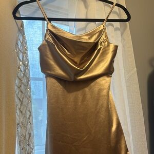 Silk Satin Gold Dress